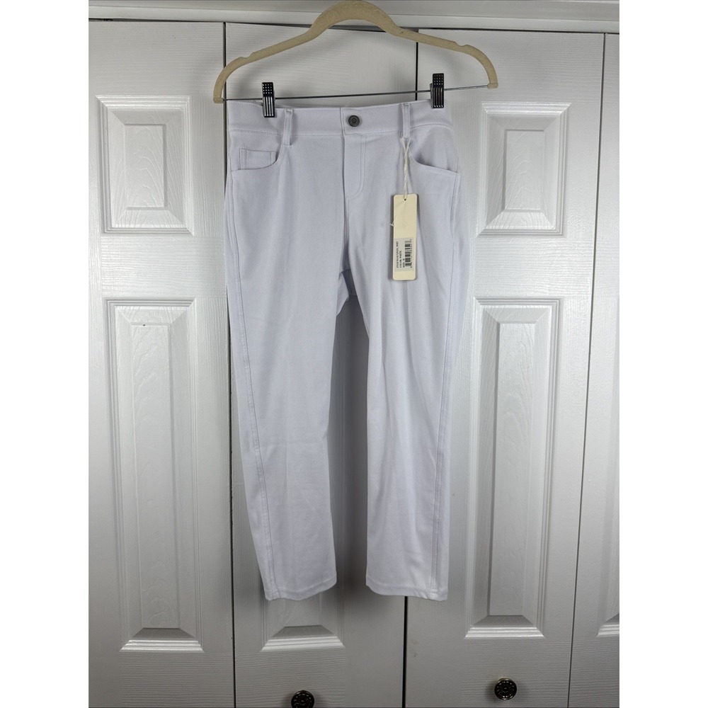 Yelete White Cropped High Rise Jeggings Twill Pull On Women's Size Medium NWT